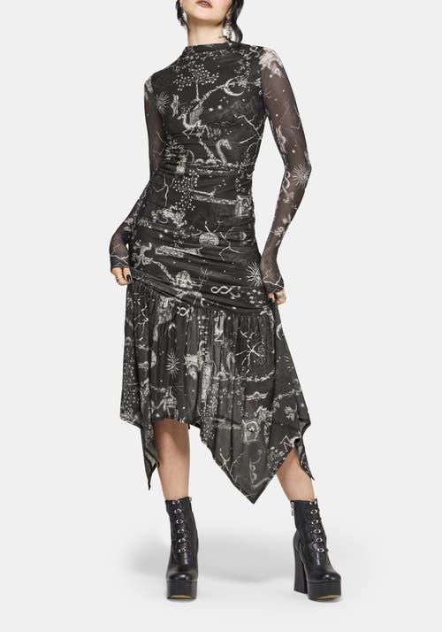 Disturbia Disturbia Isolde Medieval Map Mesh Midaxi Dress