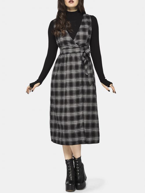 Disturbia Disturbia Lochan Check Wrap Pinafore Midi Dress