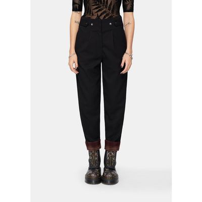 Disturbia Disturbia Loura Tapered Leg Check Turn Up Trouser