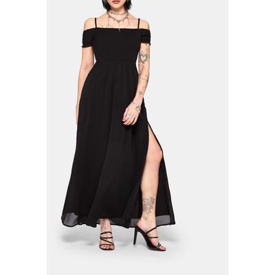 Disturbia Disturbia Mircalla Shirred Bardot Maxi Dress