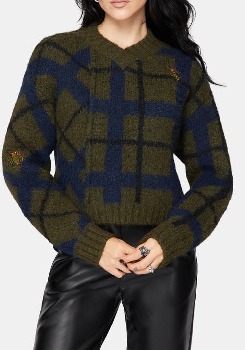 Disturbia Disturbia Nelly Spliced Jacquard Cropped Jumper