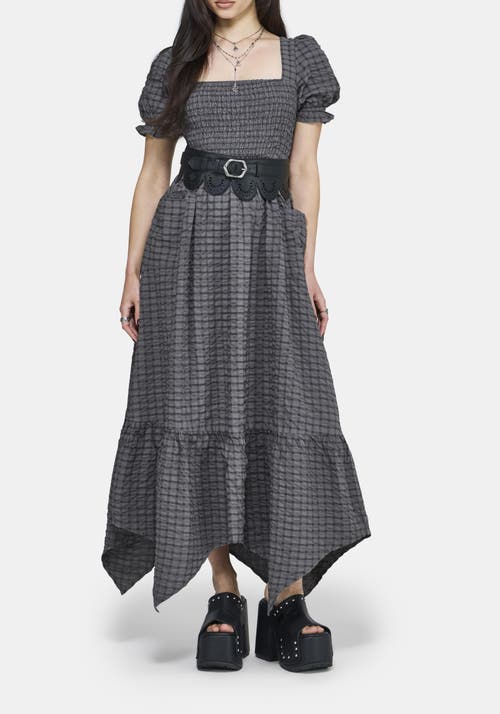 Disturbia Disturbia Nimira Check Handkerchief Hem Midi Dress