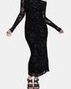Disturbia Disturbia Paleo Flocked Mesh Maxi Dress - 1