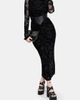 Disturbia Disturbia Paleo Flocked Mesh Maxi Dress - 5