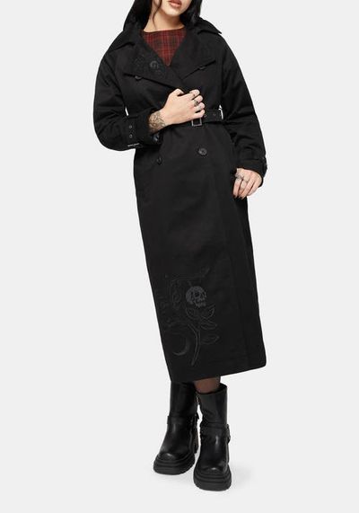 Disturbia Disturbia Poe Embroidered Trench Coat