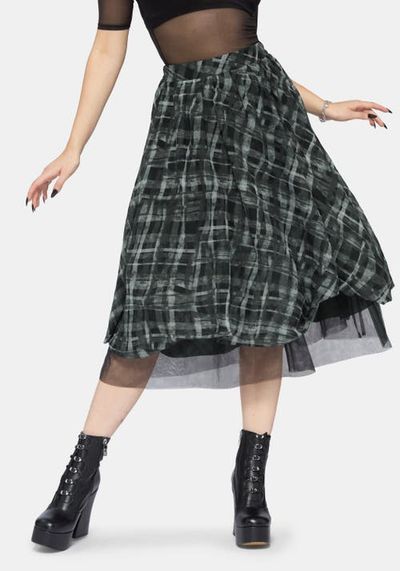 Disturbia Disturbia Rhoswen Layered Check Hitched Skirt