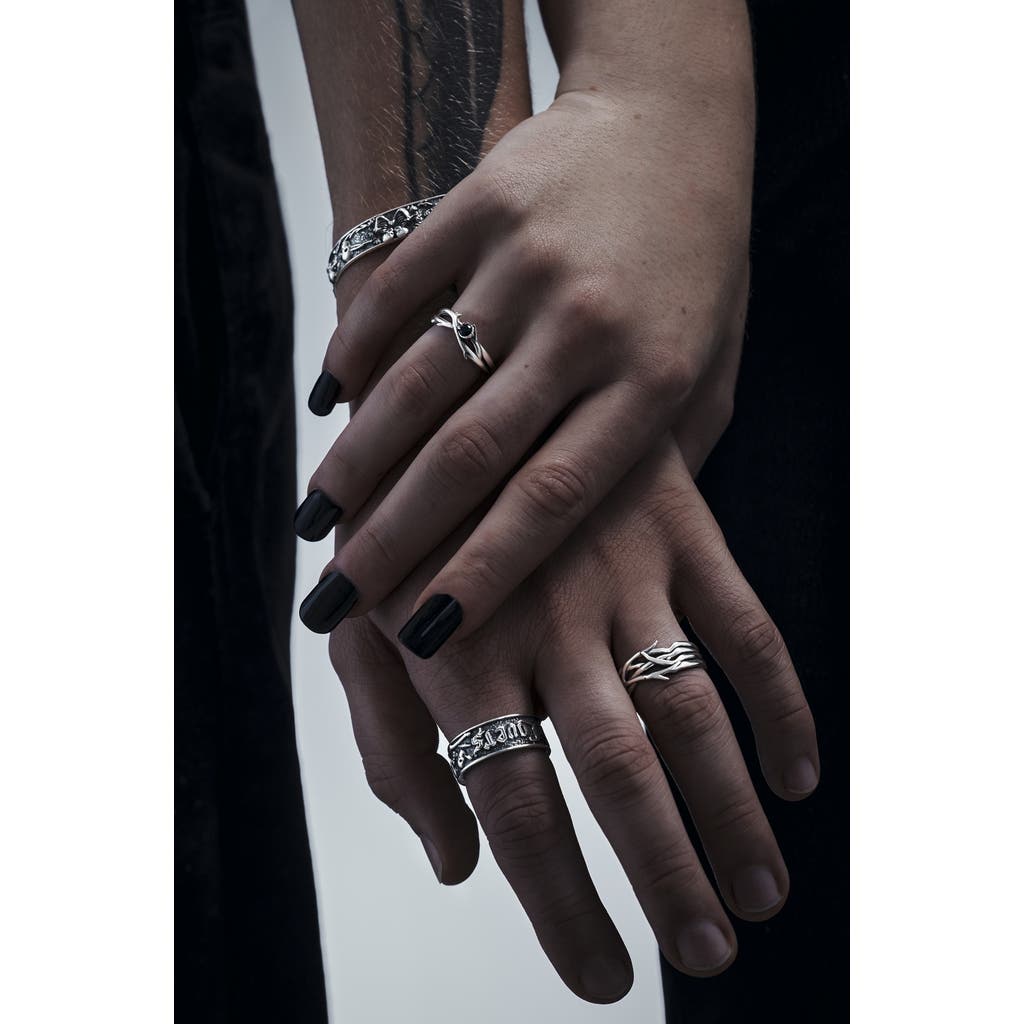 Disturbia Disturbia Rosethorn Thick Sterling Silver Ring 