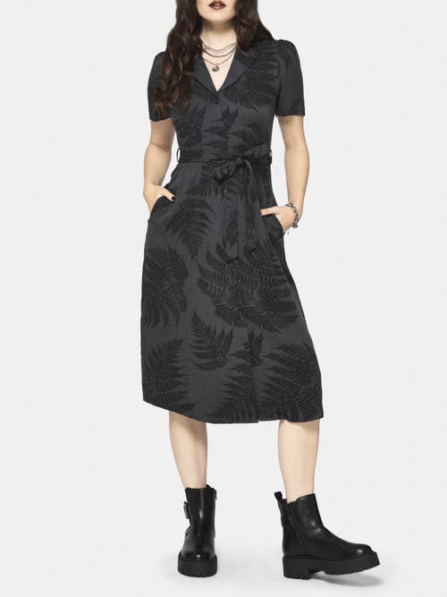 Disturbia Disturbia Ruin Fern Button Midi Shirt Dress