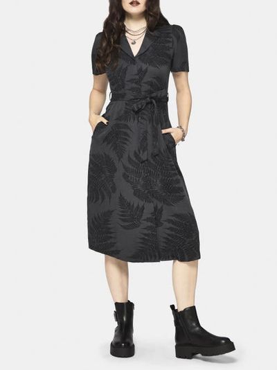 Disturbia Disturbia Ruin Fern Button Midi Shirt Dress
