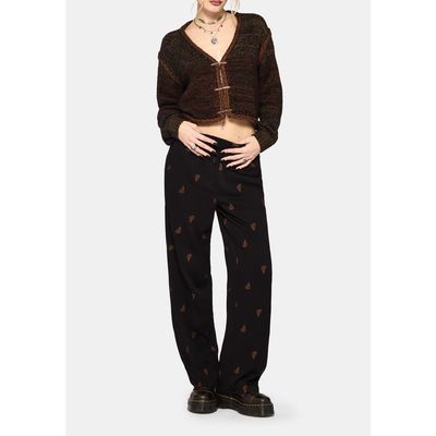 Disturbia Disturbia Ruin Fern Embroidered Wide Leg Trouser
