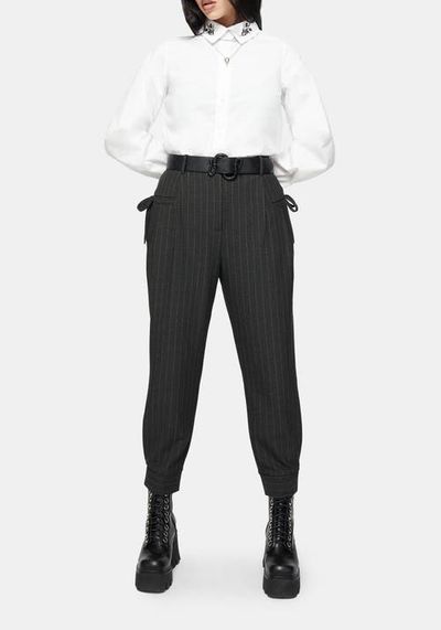 Disturbia Disturbia Sabrina Pinstripe Bow Detail Trouser
