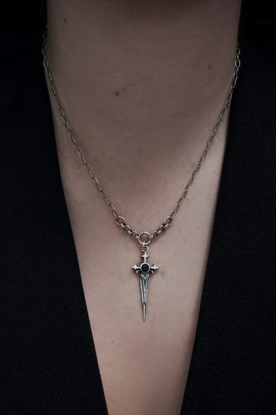 Disturbia Disturbia Sica Sword Sterling Silver Necklace 