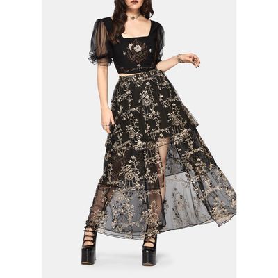 Disturbia Disturbia Stellar Vine Split Tiered Tulle Skirt