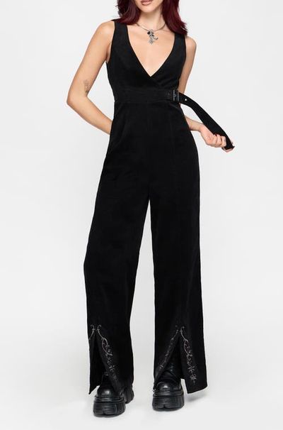 Disturbia Disturbia Thea Buckle Fixed Wrap Wide Leg Jumpsuit
