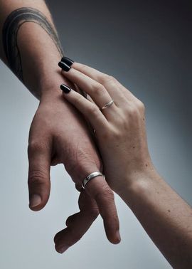 Disturbia Disturbia Till Death Thin Sterling Silver Ring 