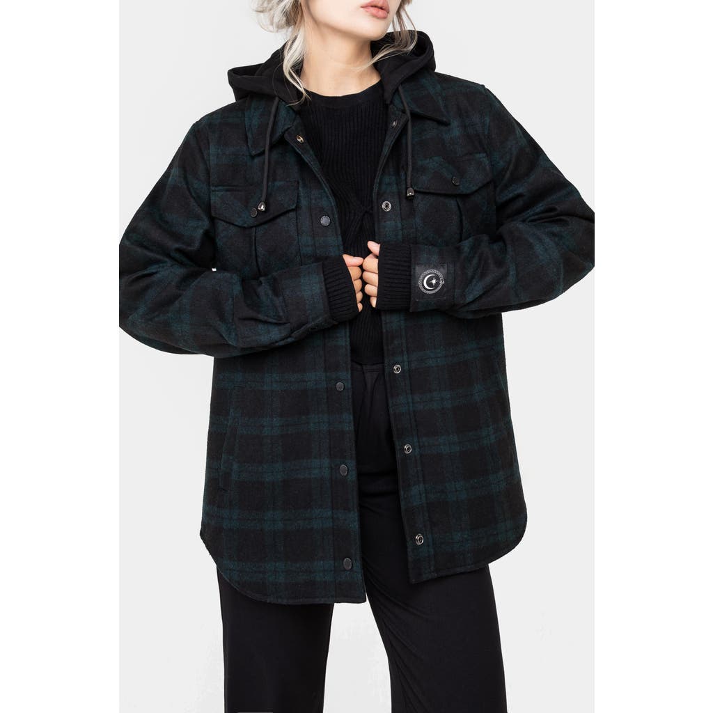 Disturbia Disturbia Trellis Hooded Check Shacket