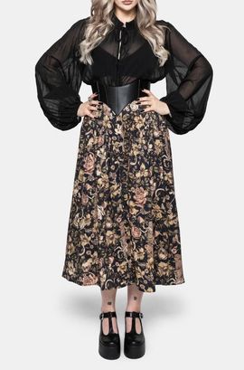 Disturbia Disturbia Triple Goddess Button Down Midi Skirt
