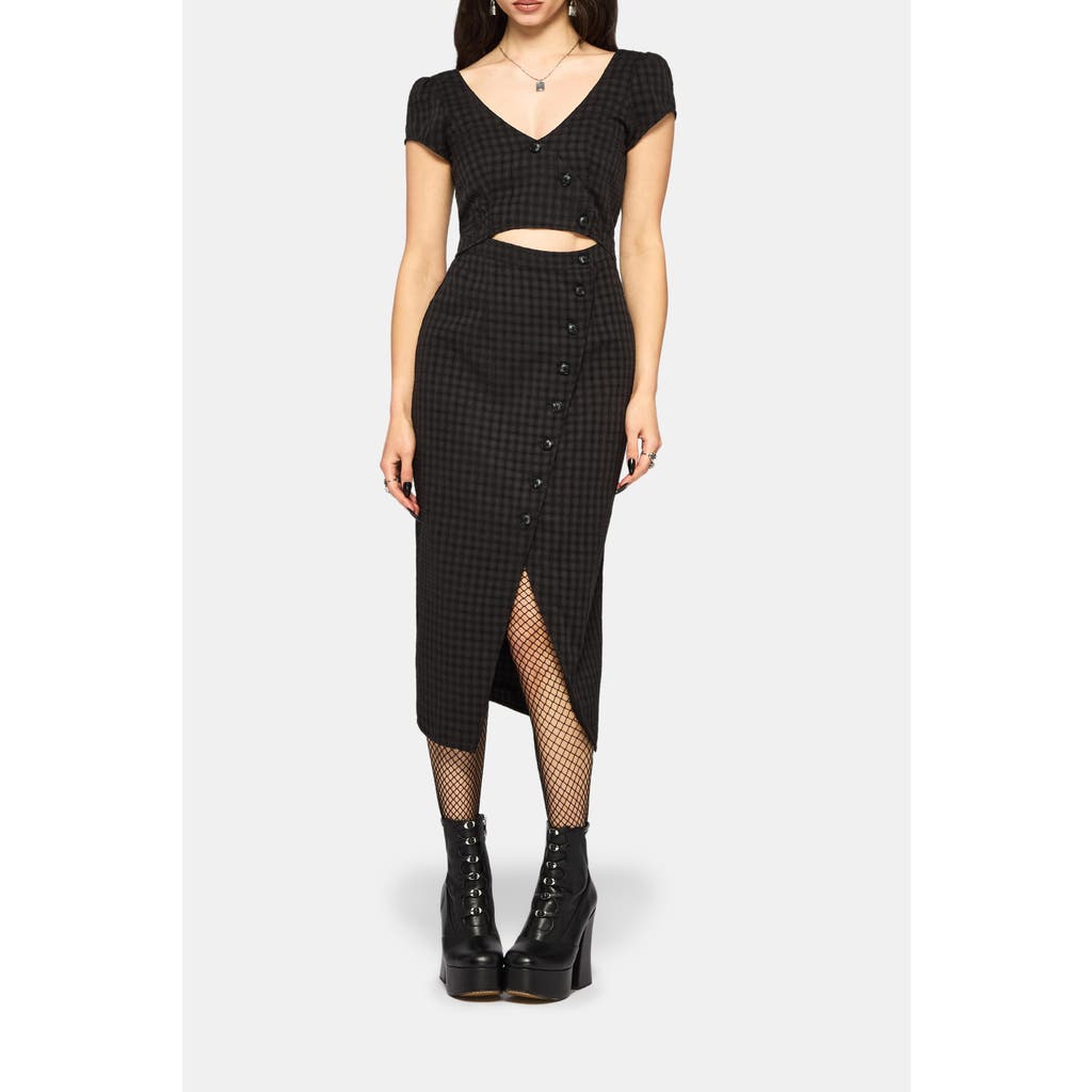 Disturbia Disturbia Ziggy Check Cut Out Midaxi Dress