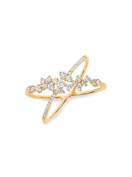 Djula Women's Fairytale 18K Yellow Gold & Diamond Petite Crossed Ring