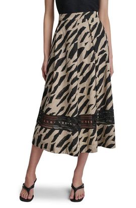 DKNY DKNY Animal Print Linen Blend Skirt