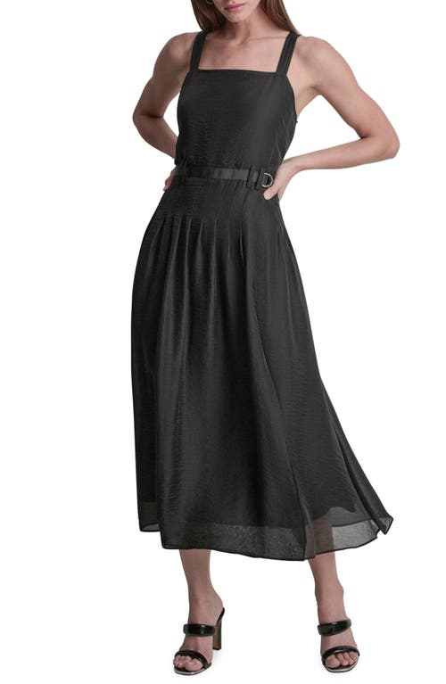 DKNY DKNY Belted Pleated Midi Dress