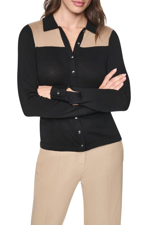 DKNY DKNY Colorblock Cotton Cardigan