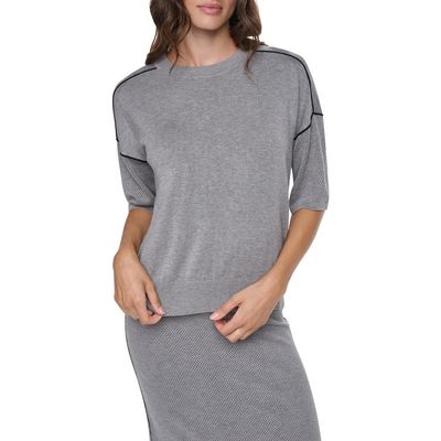 DKNY DKNY Contrast Trim Short Sleeve Sweater