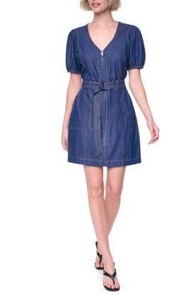 DKNY DKNY Crosby Belted Puff Sleeve Denim Dress