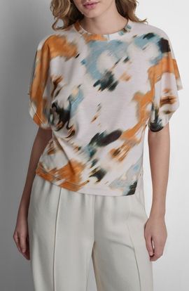 DKNY DKNY Dolman Sleeve Stretch Cotton Top