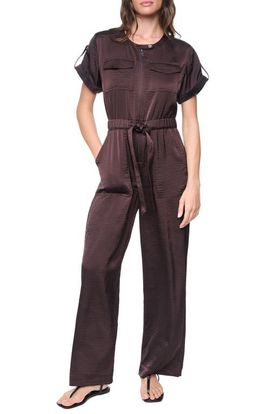 DKNY DKNY Drawstring Waist Hammered Satin Jumpsuit