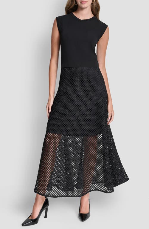 DKNY DKNY Fauchet Mixed Media Maxi Dress