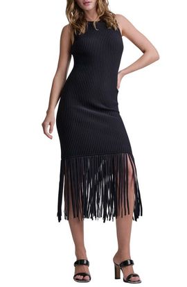 DKNY DKNY Fringe Sleeveless Sweater Dress