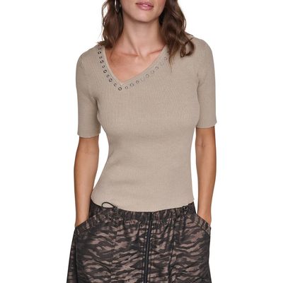 DKNY DKNY Grommet Rib Sweater