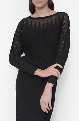 DKNY DKNY Illusion Rib Boatneck Sweater