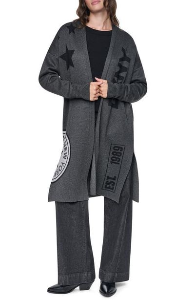 DKNY DKNY Metallic Oversize Open Front Cardigan