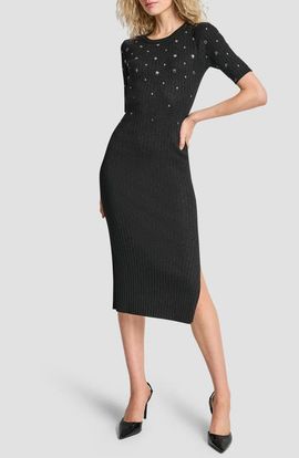 DKNY DKNY Metallic Studded Sweater Dress