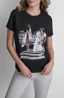 DKNY DKNY NYC Icons Cotton Blend Graphic T-Shirt