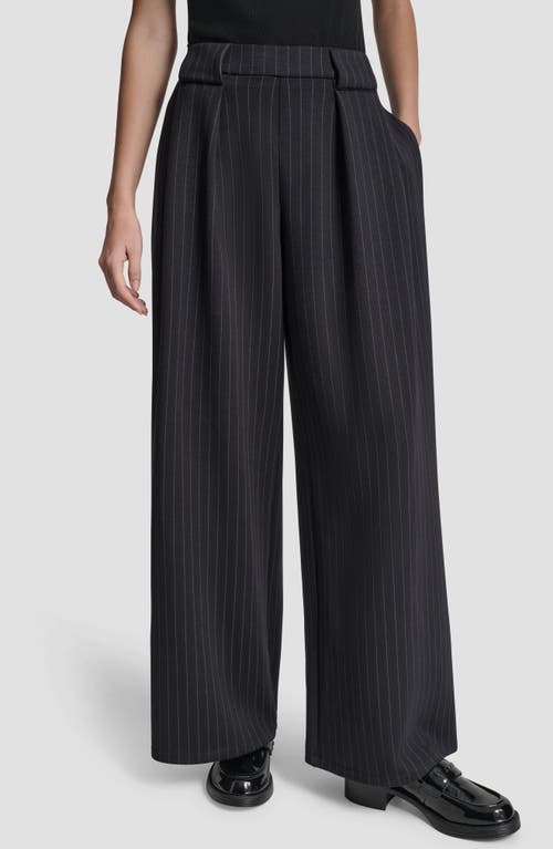 DKNY DKNY Pinstripe Pleat Front Wide Leg Pants