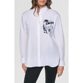 DKNY DKNY Print Pocket Poplin Shirt