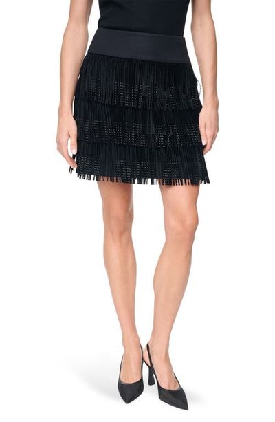 Dkny Rhinestone Fringe Miniskirt