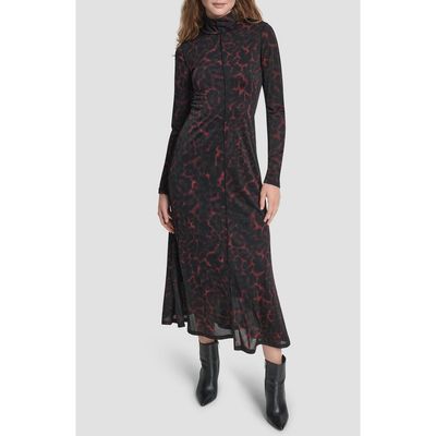 DKNY DKNY Seamed Long Sleeve Maxi Dress