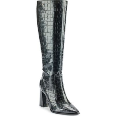 DKNY DKNY Shamira Croc Embossed Knee High Boot