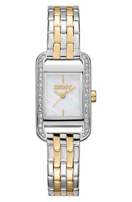 DKNY DKNY Signature Shape Crystal Bezel Tank Bracelet Watch, 20mm x 33mm