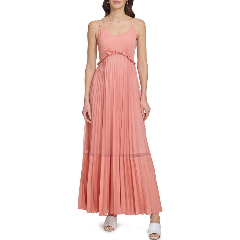 DKNY DKNY Sleeveless Pleated Maxi Dress