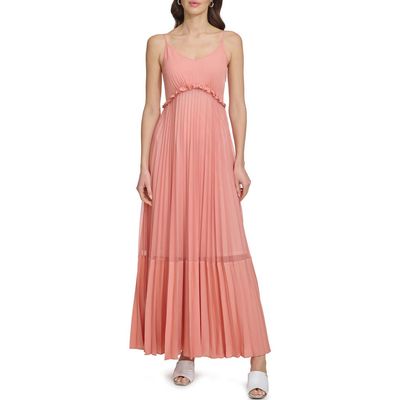 DKNY DKNY Sleeveless Pleated Maxi Dress