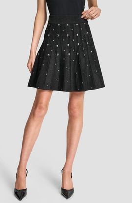 DKNY DKNY Studded Metallic Miniskirt