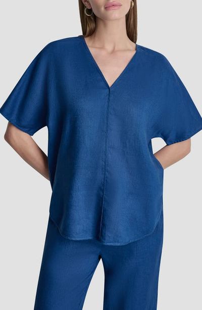 DKNY DKNY V-Neck Linen Top