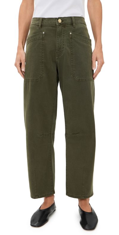 DL1961 DL1961 Bilie Easy Barrel Petite High Rise Ankle Pants Pine