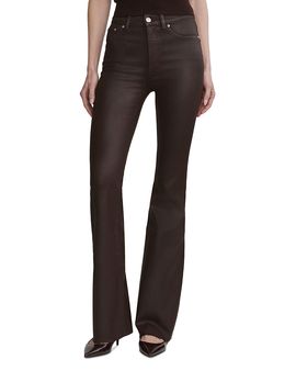 Dl1961 DL1961 Bridget Bootcut High-Rise Instasculpt Wax-Coated Jeans in Dark Elm