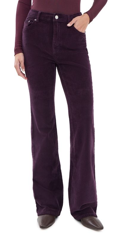 DL1961 DL1961 Bridget Bootcut Instasculpt Corduroy Pants 33' Blackberry Cord (Stretch Corduroy)